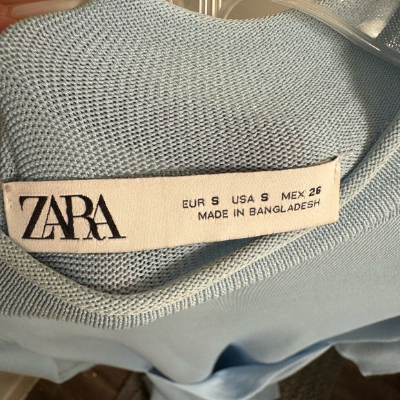 Zara Light Blue Long Sleeve Dress - Picture 4 of 6